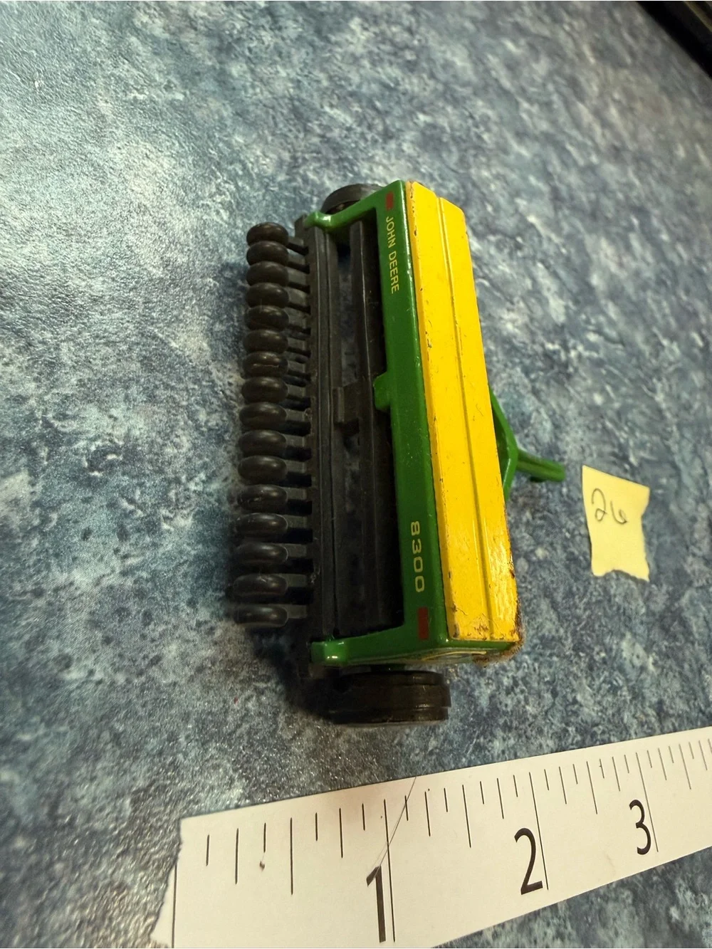 ERTL- Vintage Die Cast John Deere Green and Yellow Toy Seed Planter Accessory